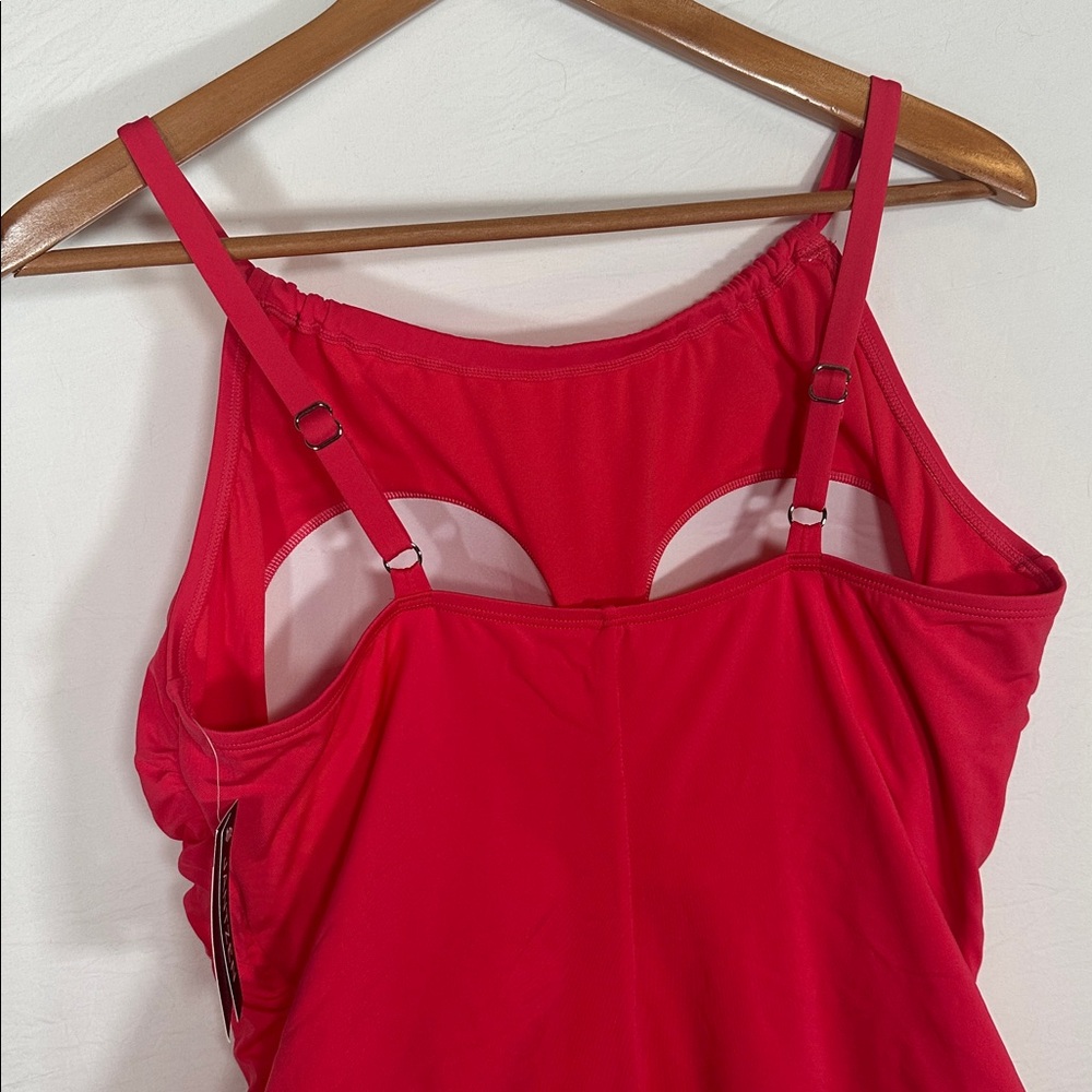 Jantzen NWT One-Piece Swimsuit Sugar Coral Hot Pink Plus Size 18W Built-In Bra - Picture 8 of 8